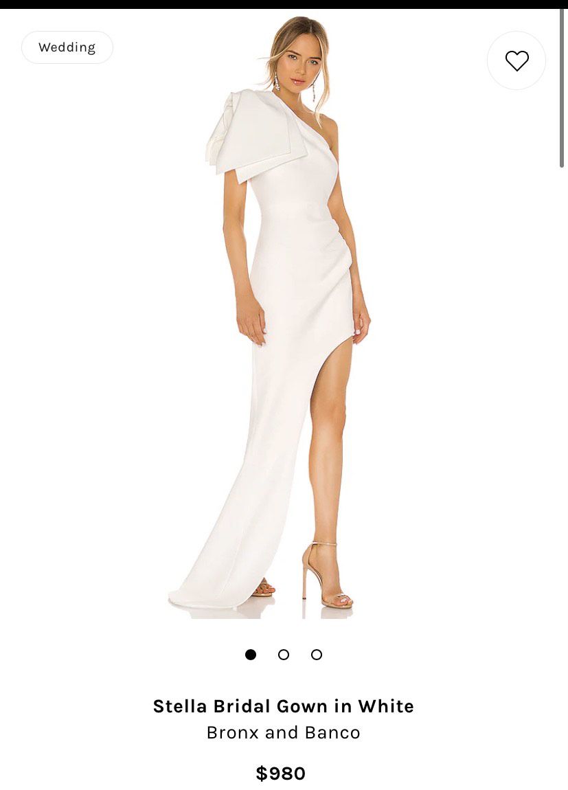 Bronx and Banco Size 0 Wedding One Shoulder White Side Slit Dress on Queenly