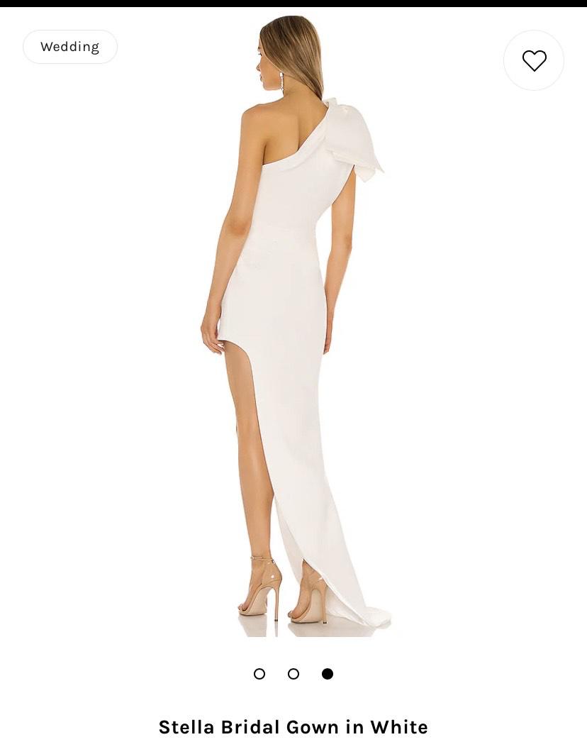 Bronx and Banco Size 0 Wedding One Shoulder White Side Slit Dress on Queenly