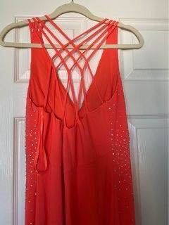 David's Bridal Size 12 Red Floor Length Maxi on Queenly