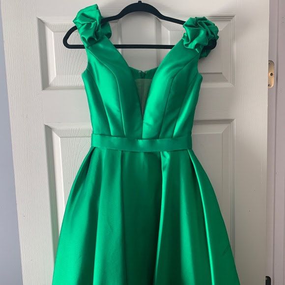 Jovani Green Size 4 Holiday Pockets Cocktail Dress on Queenly