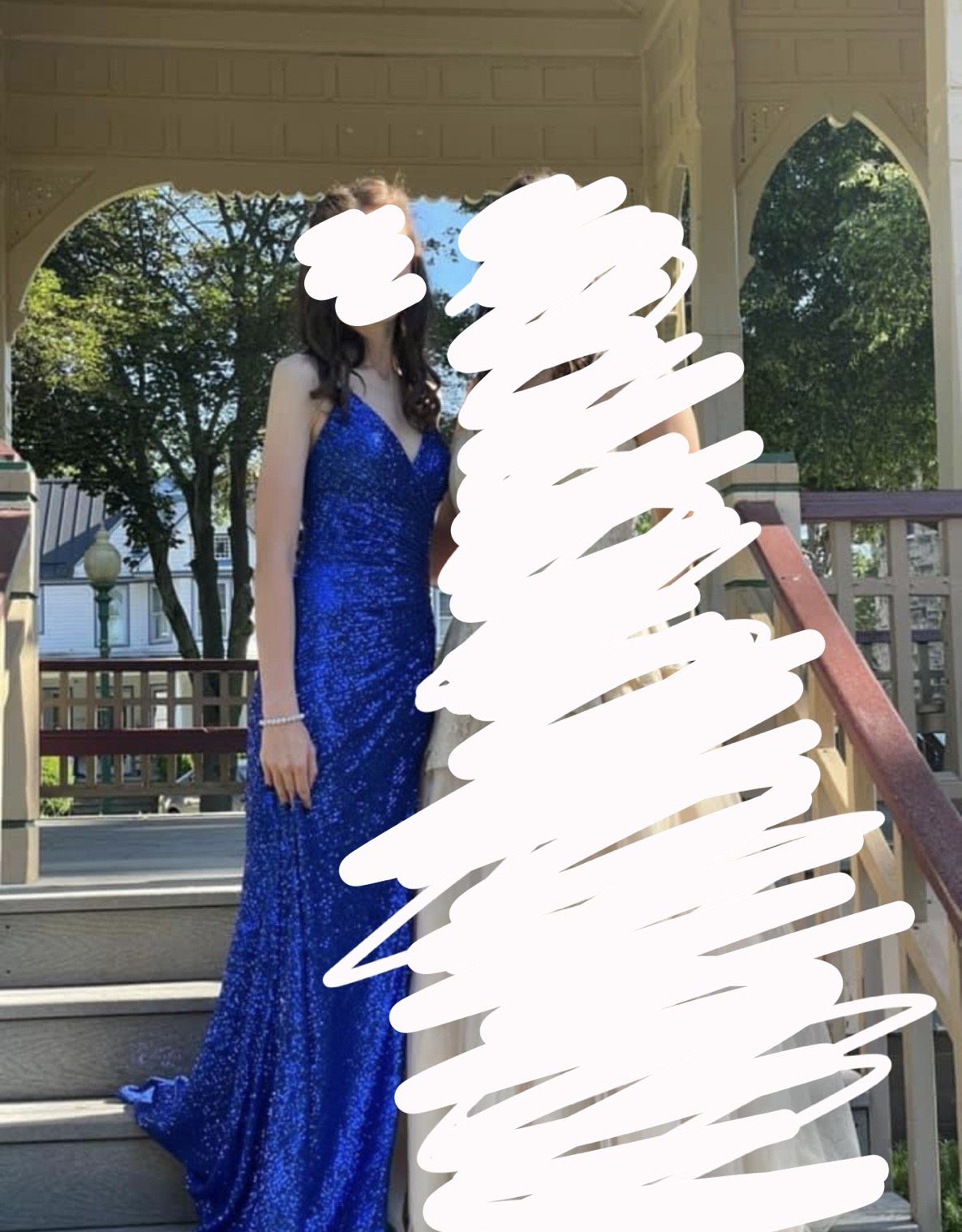 Size 0 Blue Side Slit Dress on Queenly