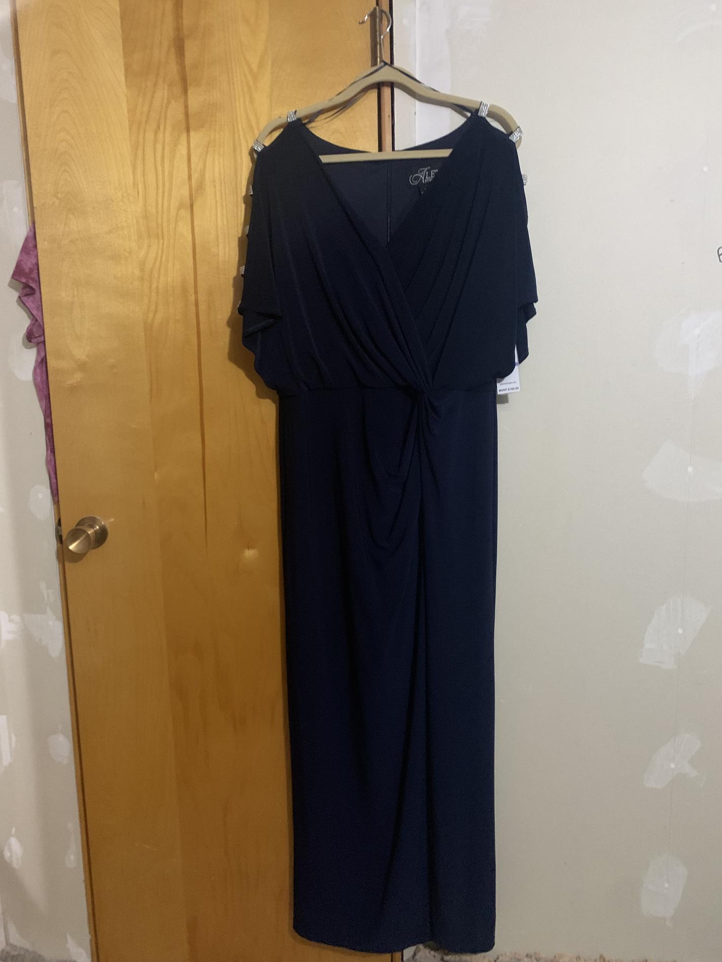 Alex Evenings Plus Size 18 Blue Floor Length Maxi on Queenly