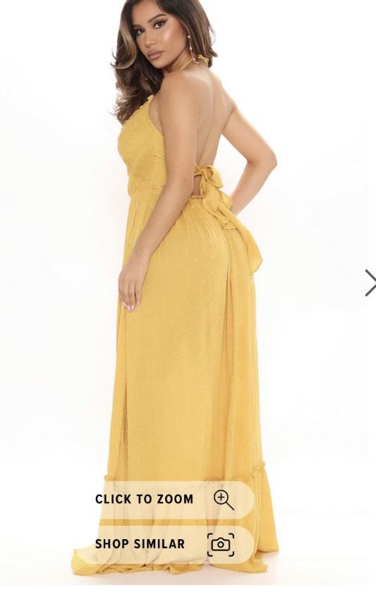 Plus Size 16 Yellow Side Slit Dress on Queenly