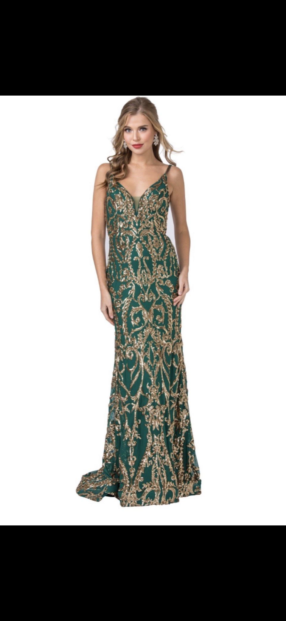 Plus Size 18 Sequined Green Mermaid Dress on Queenly