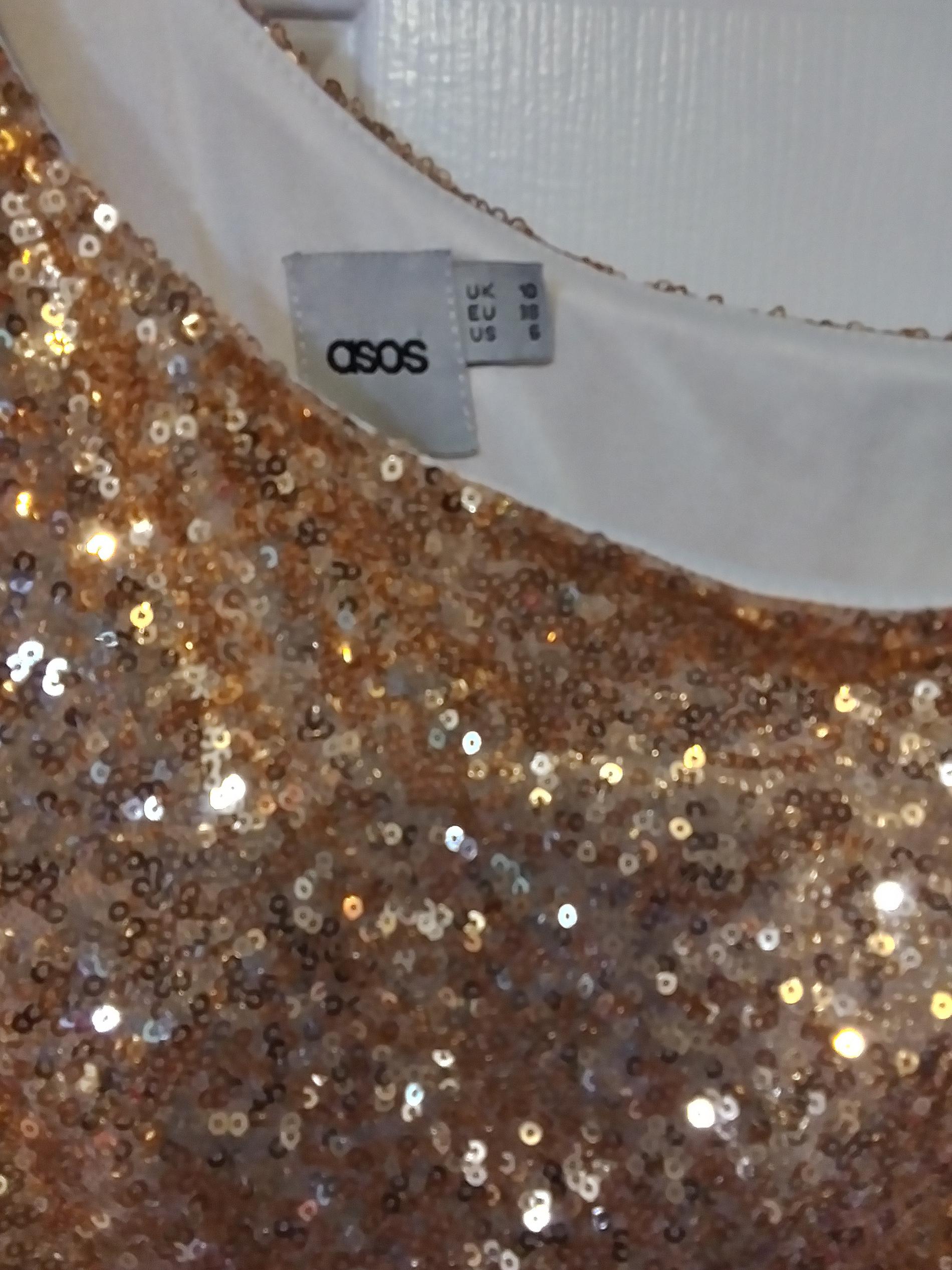 ASOS Gold Size 6 Black Tie Floor Length A-line Dress on Queenly