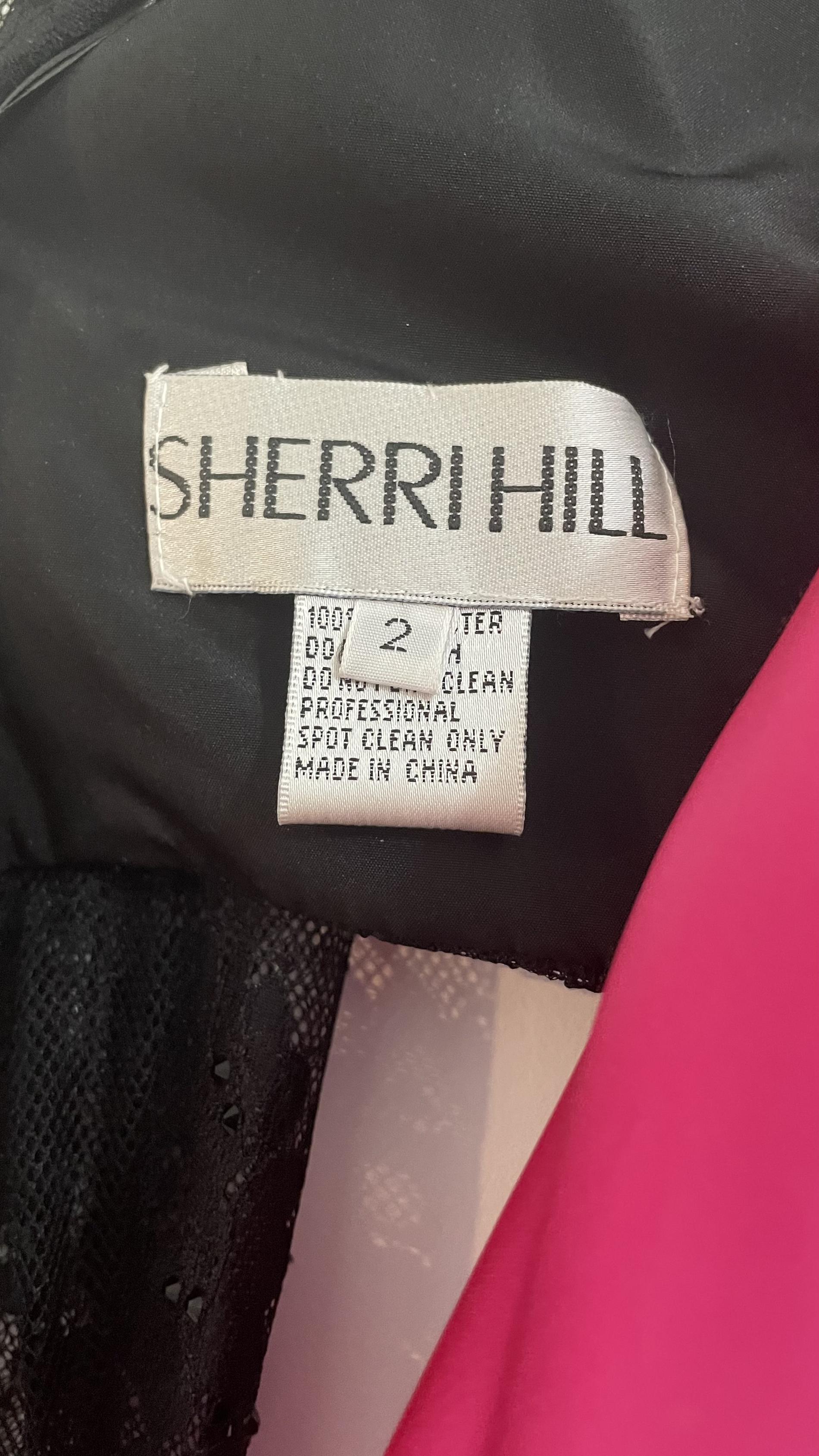 Sherri Hill Size 2 Prom Long Sleeve Lace Hot Pink Ball Gown on Queenly
