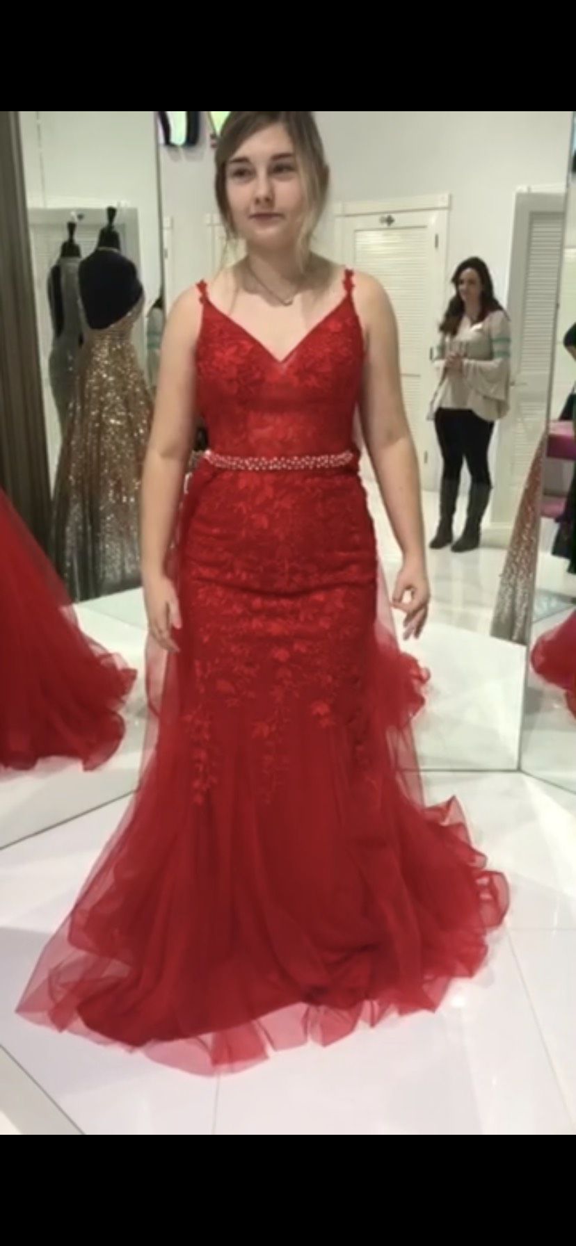 Size 2 Red Mermaid Dress on Queenly