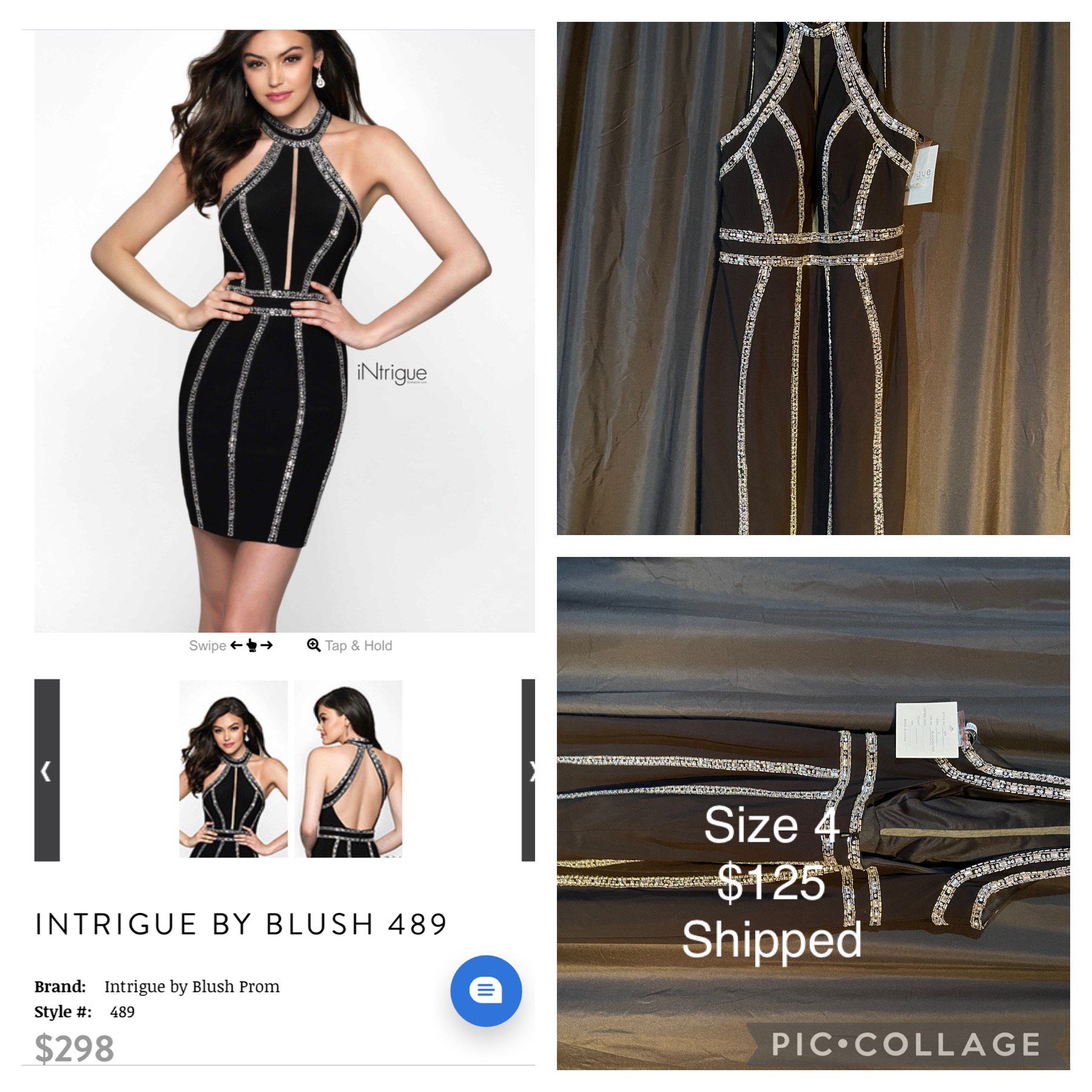 Intrigue by Blush Size 4 Black Cocktail Dress on Queenly