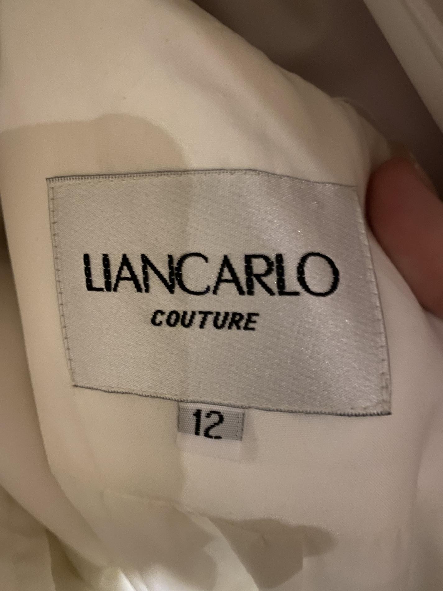 Liancarlo Couture Size 12 Satin White Mermaid Dress on Queenly