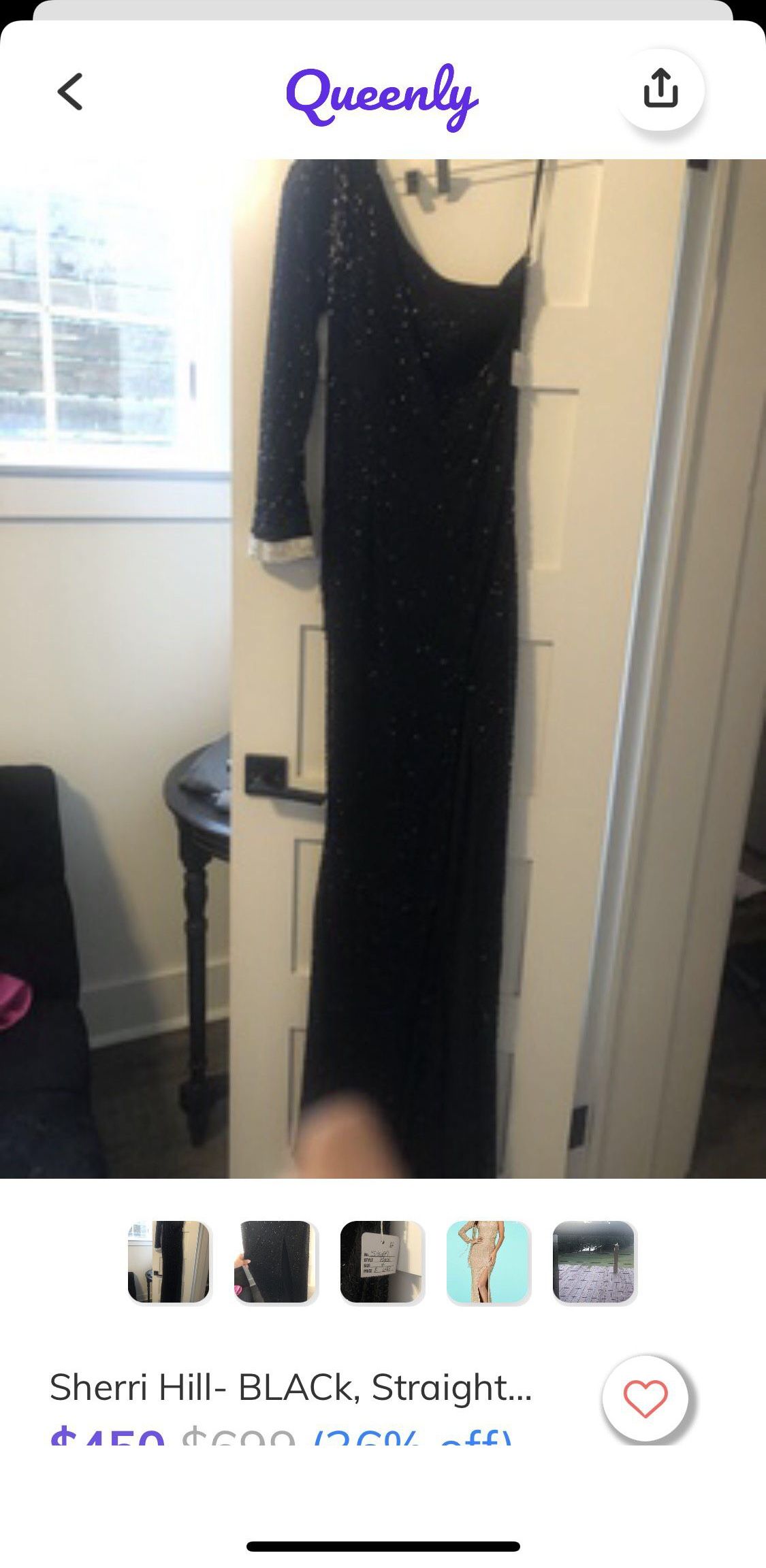 Sherri Hill Size 4 Prom Long Sleeve Sequined Black Floor Length Maxi on Queenly