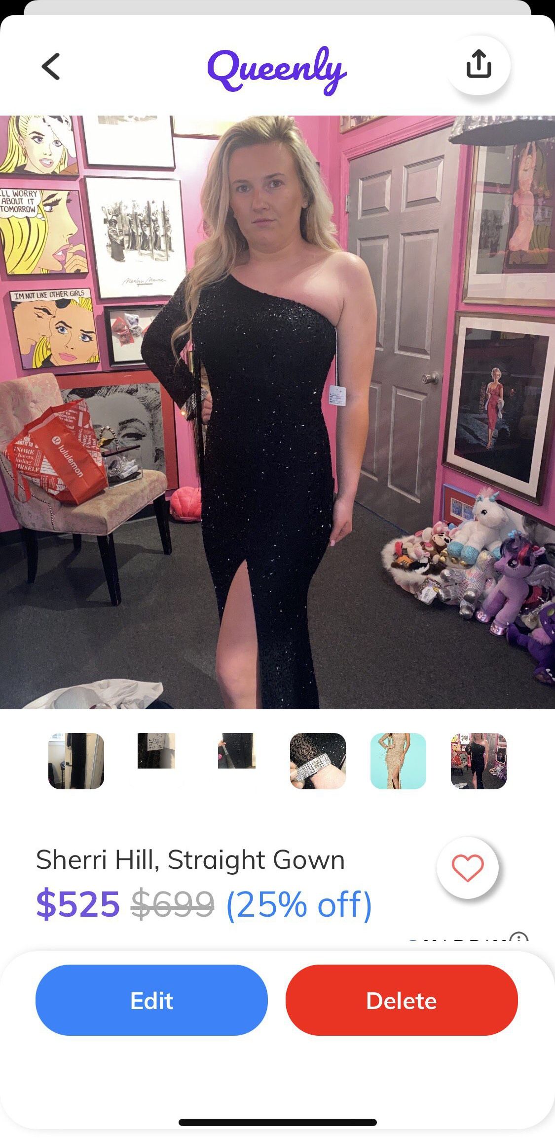 Sherri Hill Size 4 Prom Long Sleeve Sequined Black Floor Length Maxi on Queenly