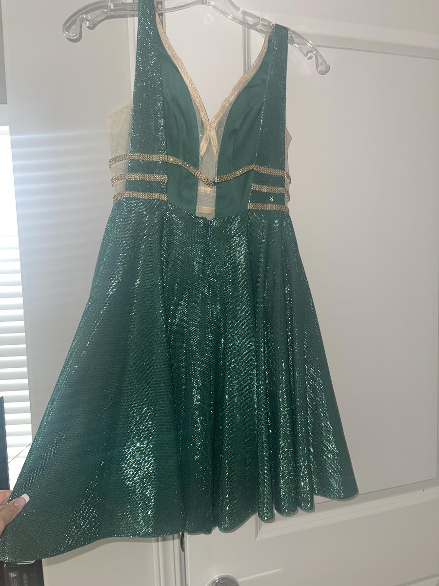 Jovani Size 0 Homecoming Sequined Green A-line Dress on Queenly