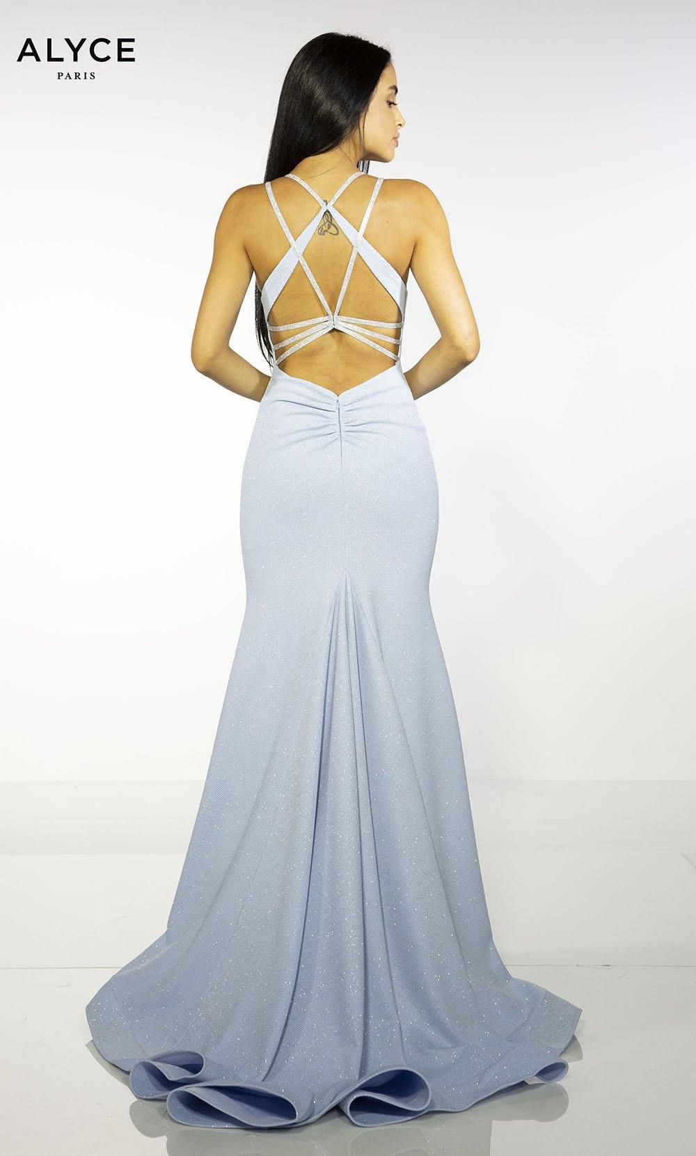 Style 60692 Alyce Paris Size 6 Wedding Blue Mermaid Dress on Queenly