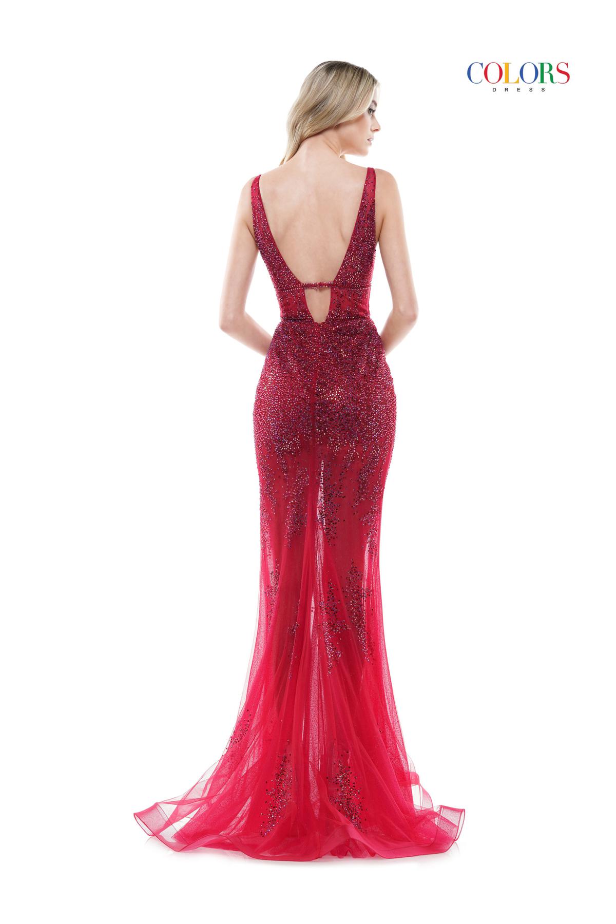 Style 2563 Colors Size 6 Prom Sheer Burgundy Red Mermaid Dress on Queenly