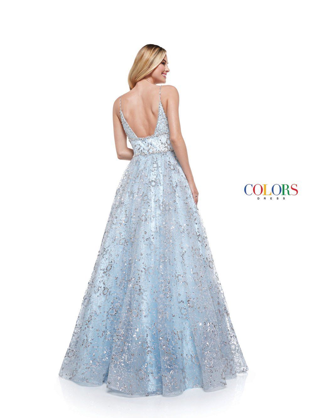 Style 2288 Colors Size 4 Prom Lace Light Blue Ball Gown on Queenly