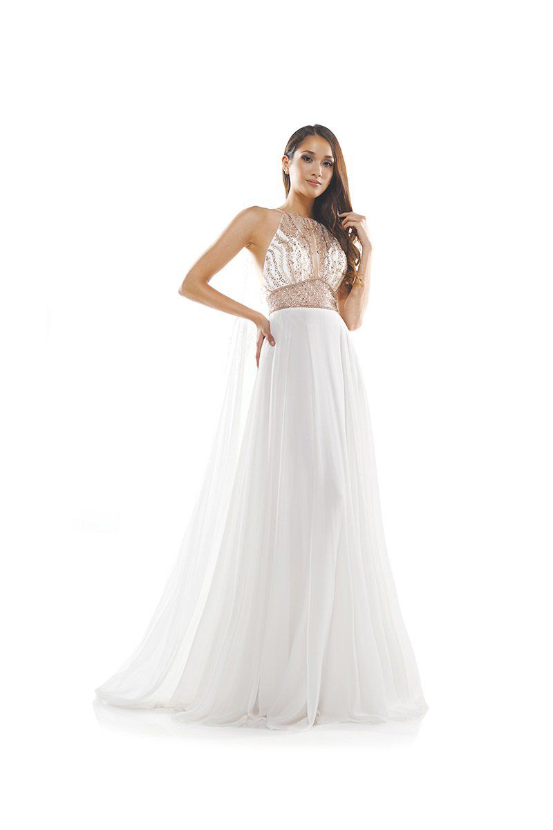 Style 2335 Colors Size 4 Prom Sheer White A-line Dress on Queenly