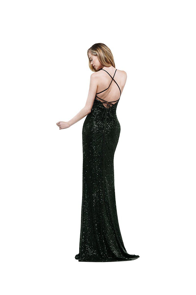 Style 2188 Colors Size 8 Prom Green Side Slit Dress on Queenly