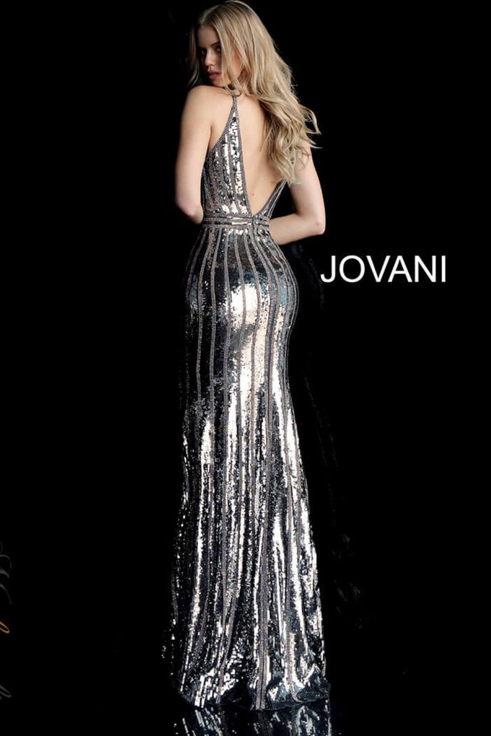 Style 64159 Jovani Size 4 Prom Silver Mermaid Dress on Queenly