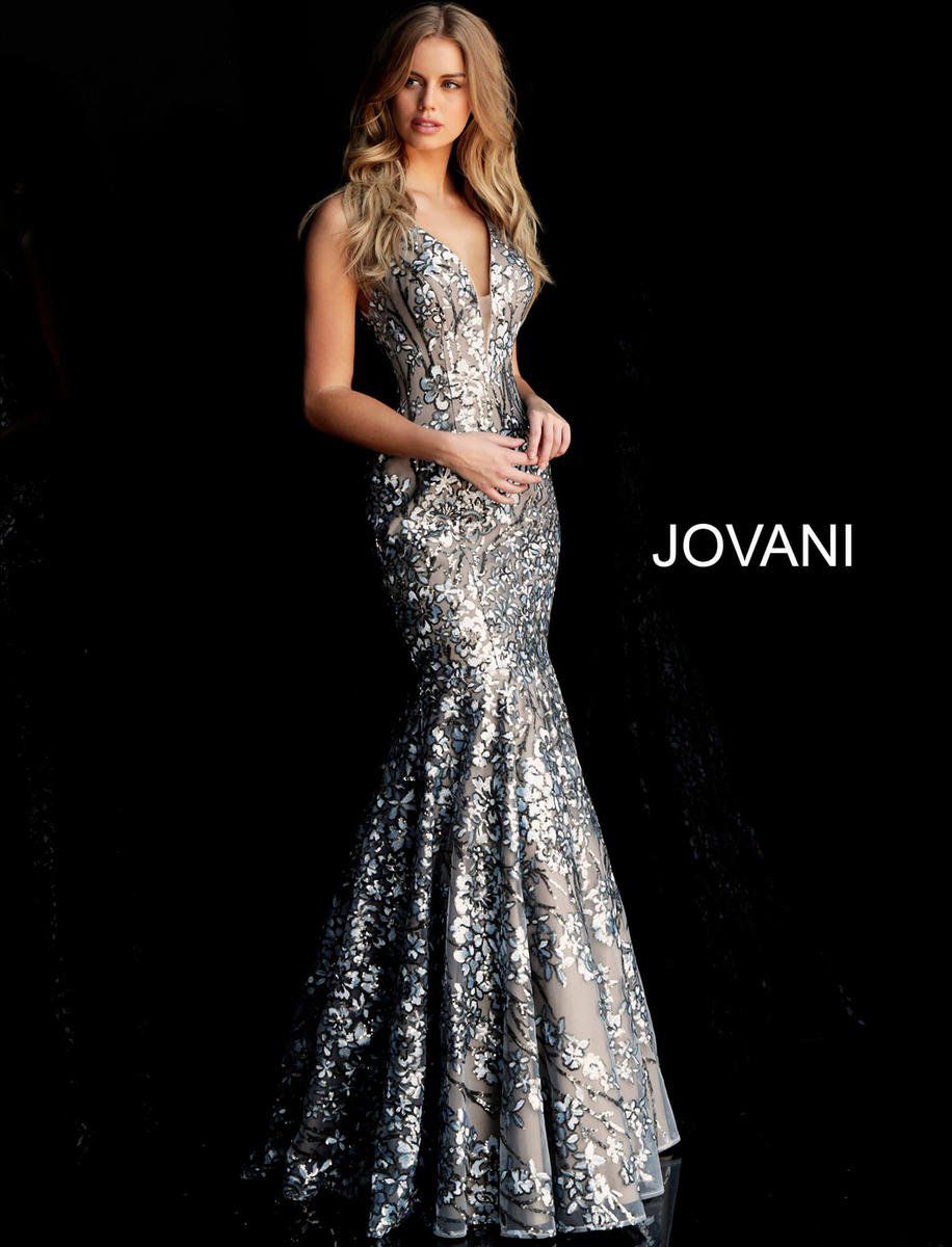 Style 65385 Jovani Size 8 Prom Light Blue Mermaid Dress on Queenly