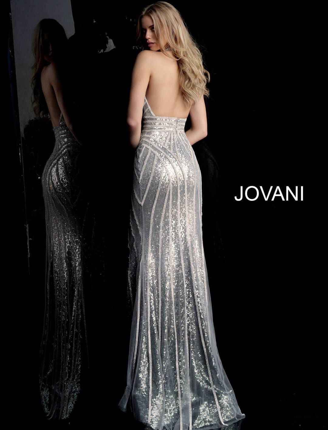 Style 62305 Jovani Silver Size 12 Tall Height Prom Mermaid Dress on Queenly