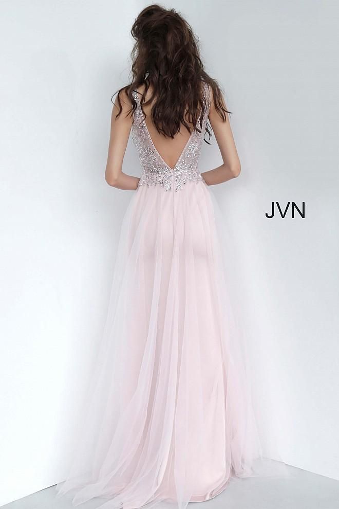 Style JVN02253 Jovani Size 14 Prom Light Pink Mermaid Dress on Queenly