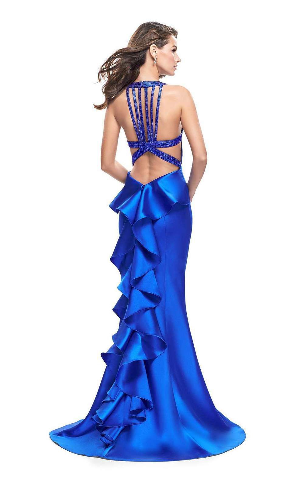 Style 25838 La Femme Size 14 Royal Blue Mermaid Dress on Queenly