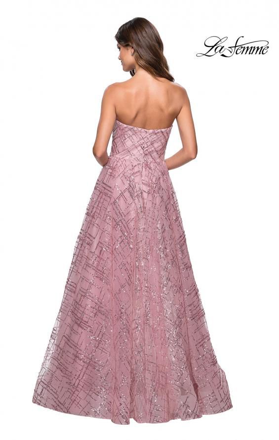 Style 27237 La Femme Size 2 Prom Lace Light Purple Ball Gown on Queenly