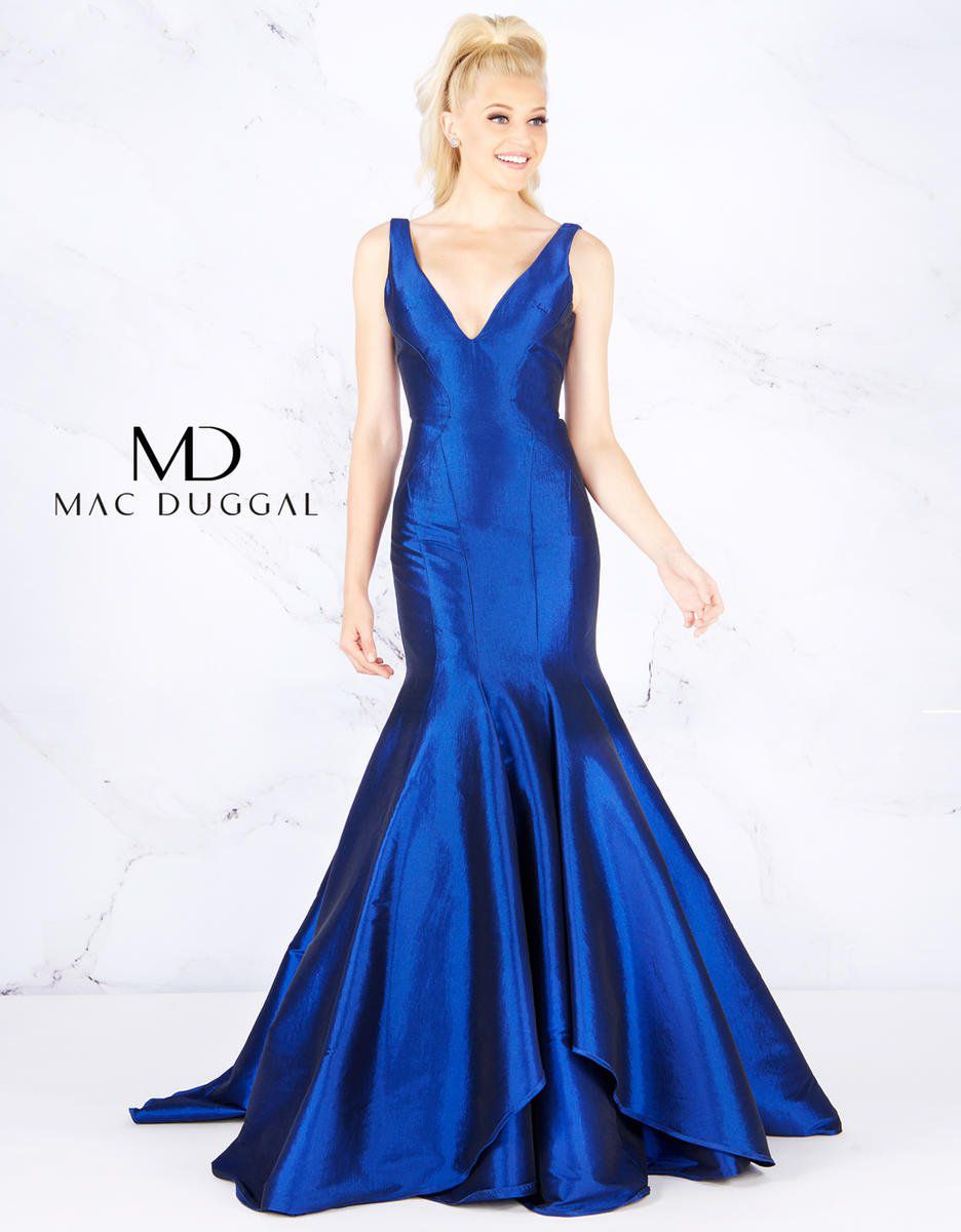 Style 62903 Mac Duggal Size 12 Prom Royal Blue Mermaid Dress on Queenly