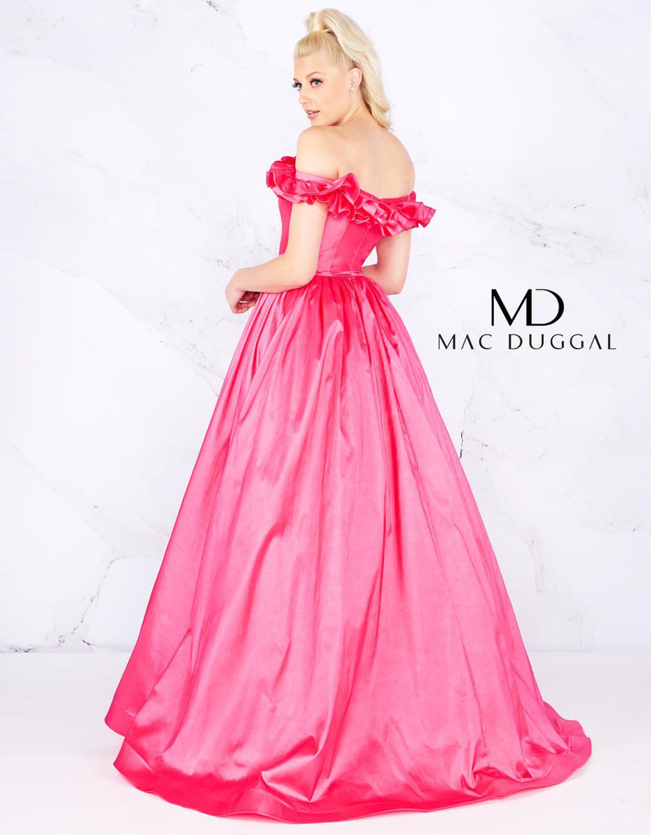 Style 66723 Mac Duggal Size 14 Prom Hot Pink Ball Gown on Queenly
