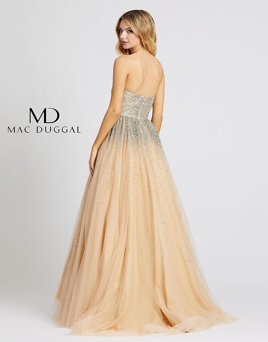Style 26015 Mac Duggal Size 2 Prom Strapless Nude Ball Gown on Queenly