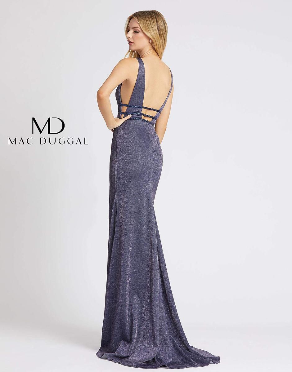 Style 50571 Mac Duggal Blue Size 8 Cut Out Tall Height Prom Side slit Dress on Queenly