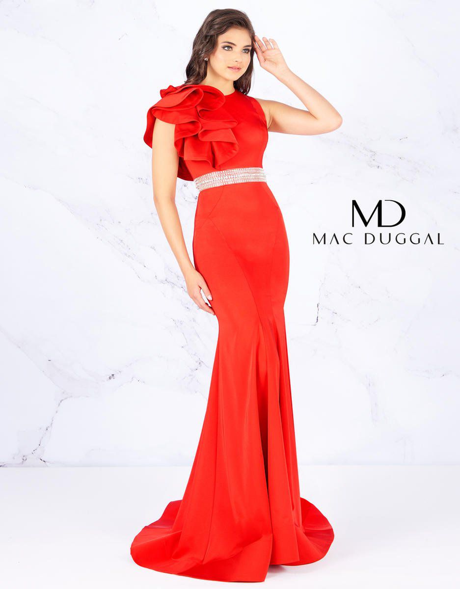 Style 12167 Mac Duggal Size 6 Prom Red Mermaid Dress on Queenly