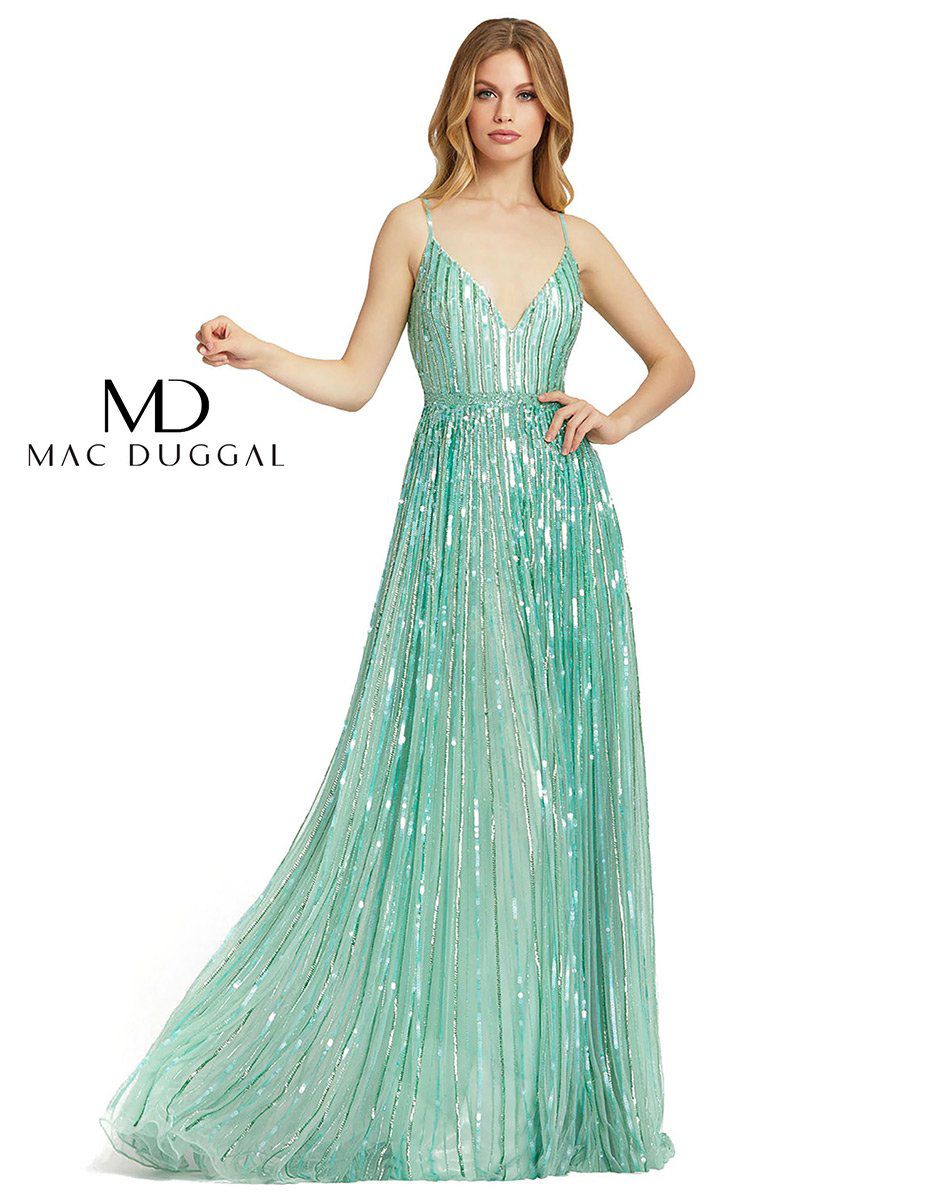 Style 4961 Mac Duggal Size 10 Prom Light Green A-line Dress on Queenly