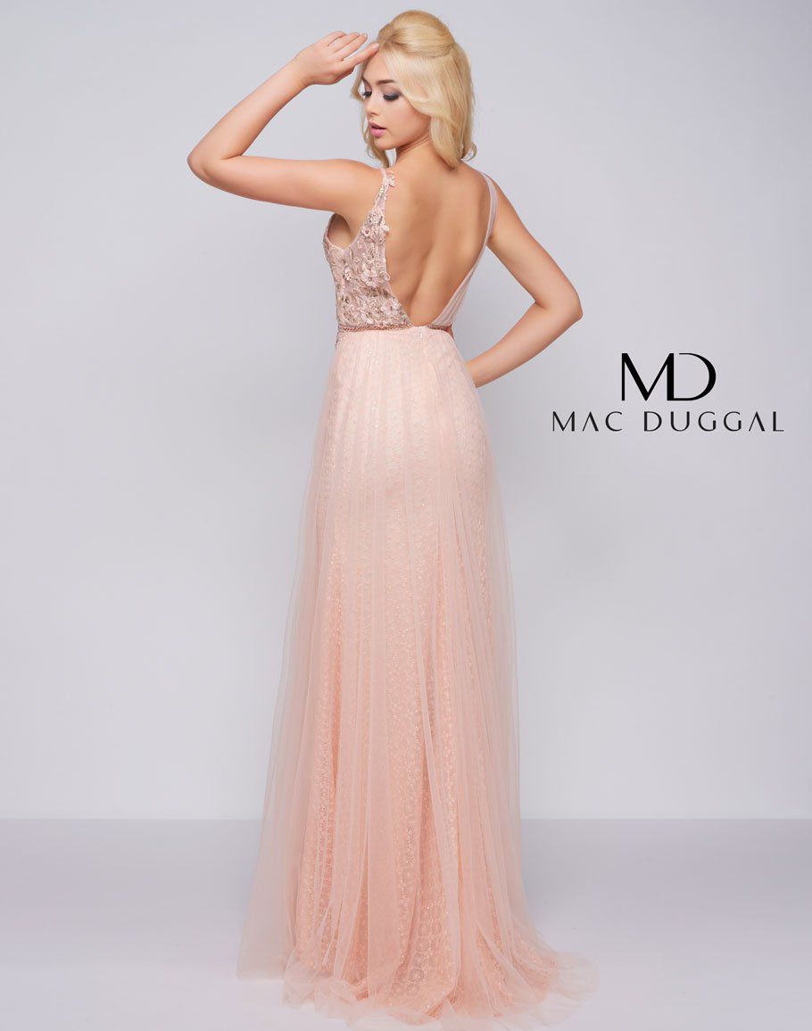 Style 50546 Mac Duggal Size 4 Prom Light Pink Side Slit Dress on Queenly