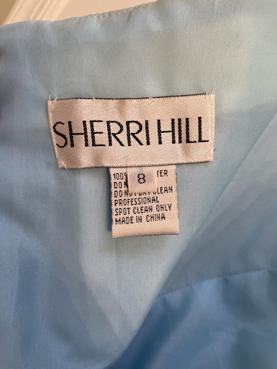 Sherri Hill Size 8 Homecoming Strapless Sequined Light Blue Ball Gown on Queenly