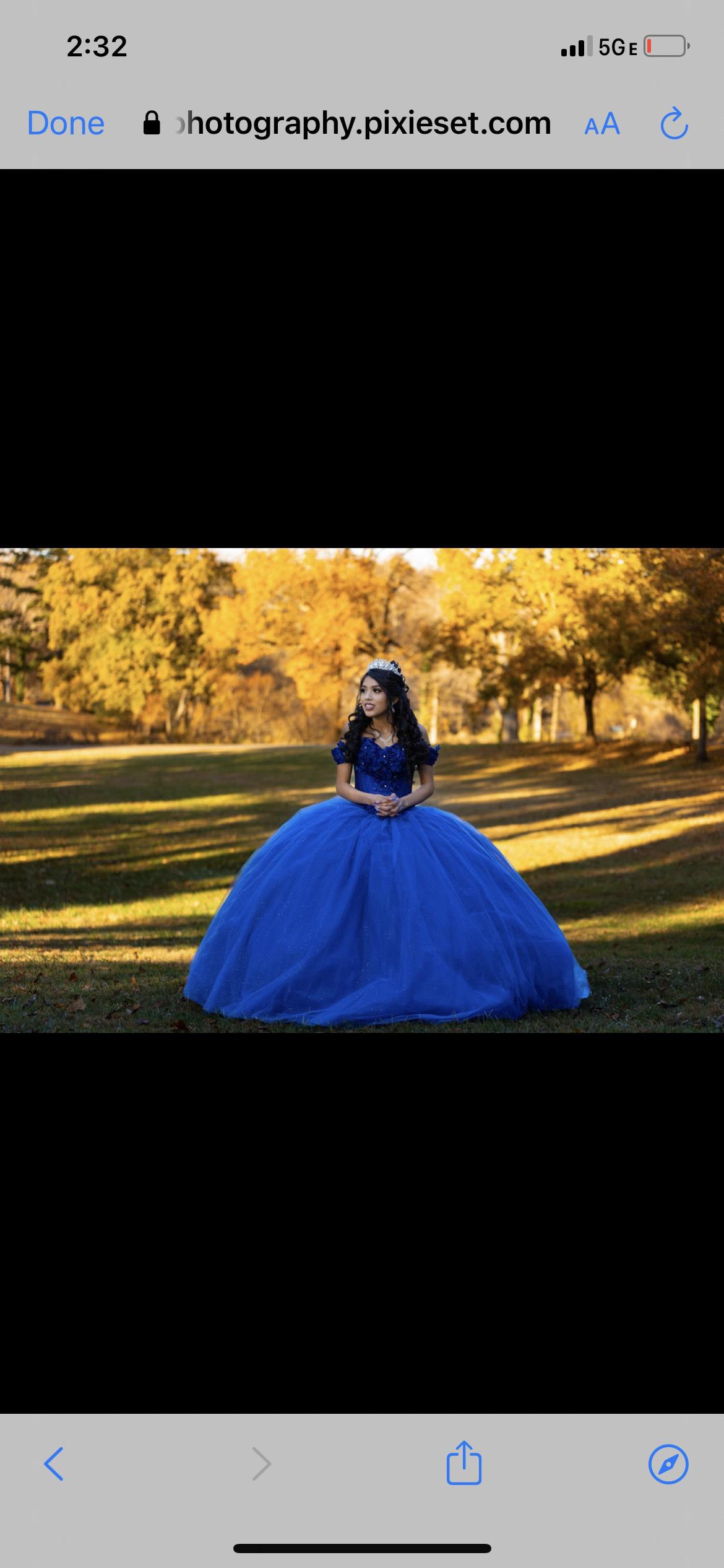 Size 4 Off The Shoulder Blue Ball Gown on Queenly