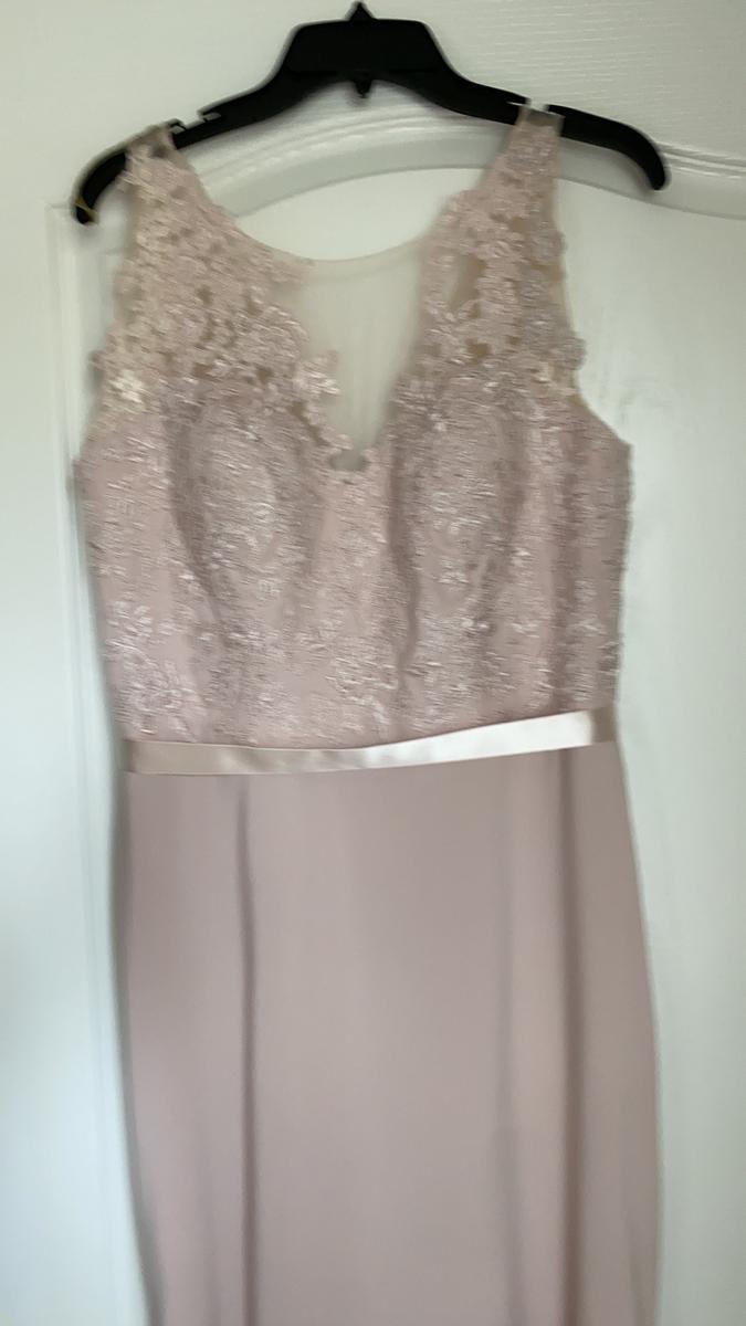 Size 14 Bridesmaid Lace Light Pink Dress With Train on Queenly