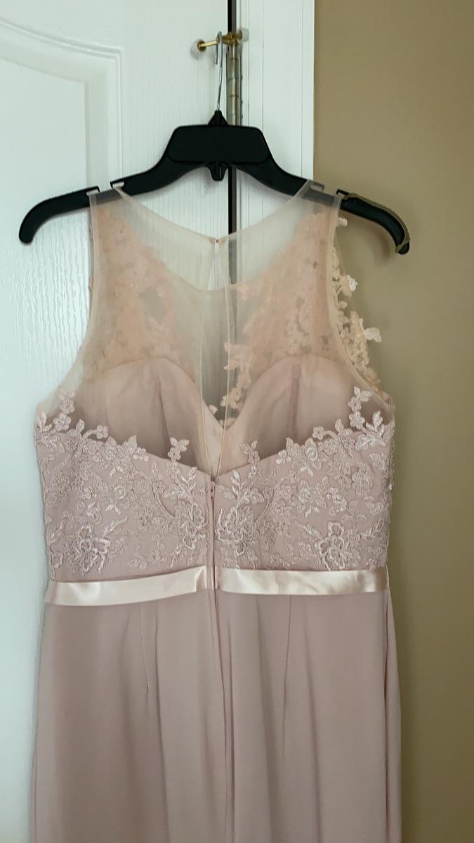 Size 14 Bridesmaid Lace Light Pink Dress With Train on Queenly