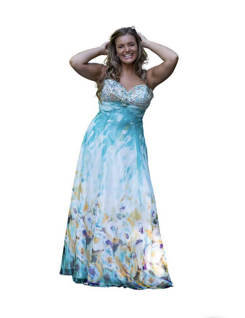 RJ Crush Size 12 Prom Strapless Multicolor Floor Length Maxi on Queenly