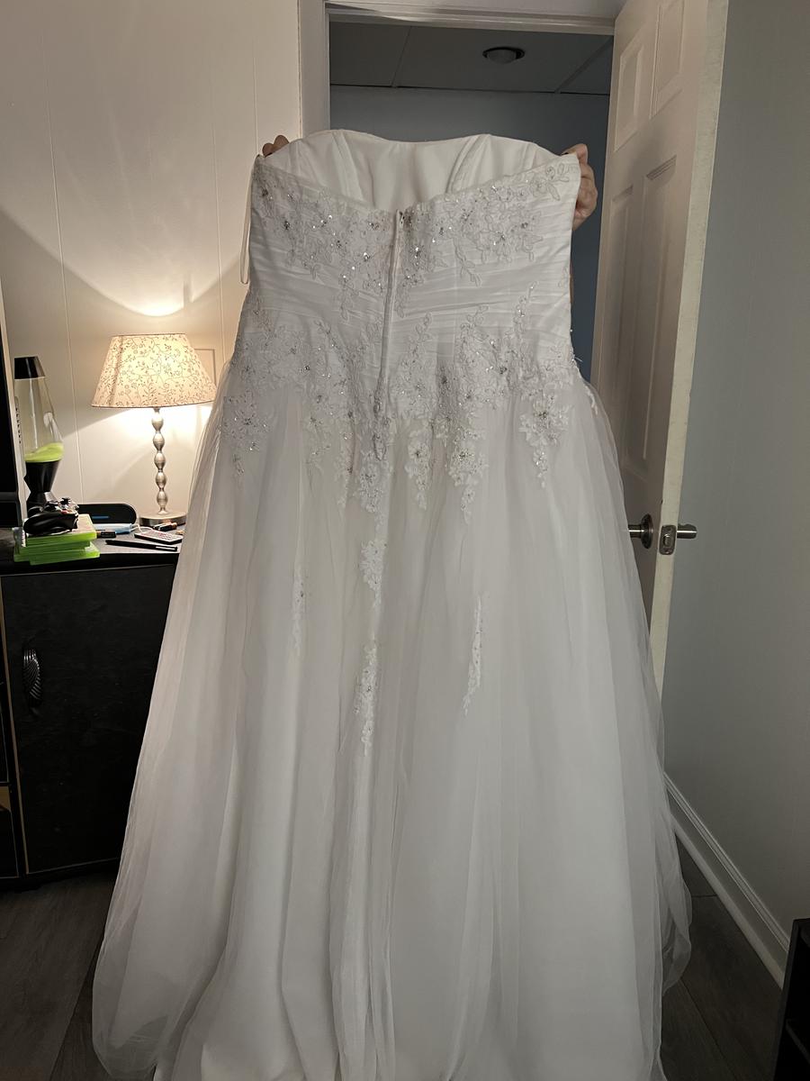 Plus Size 20 Wedding Strapless White Dress With Train on Queenly