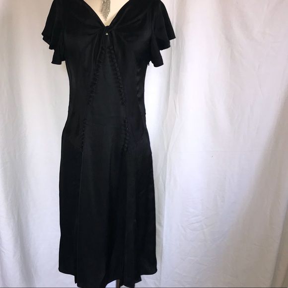Jill Stuart Size 6 Homecoming Cap Sleeve Black Cocktail Dress on Queenly