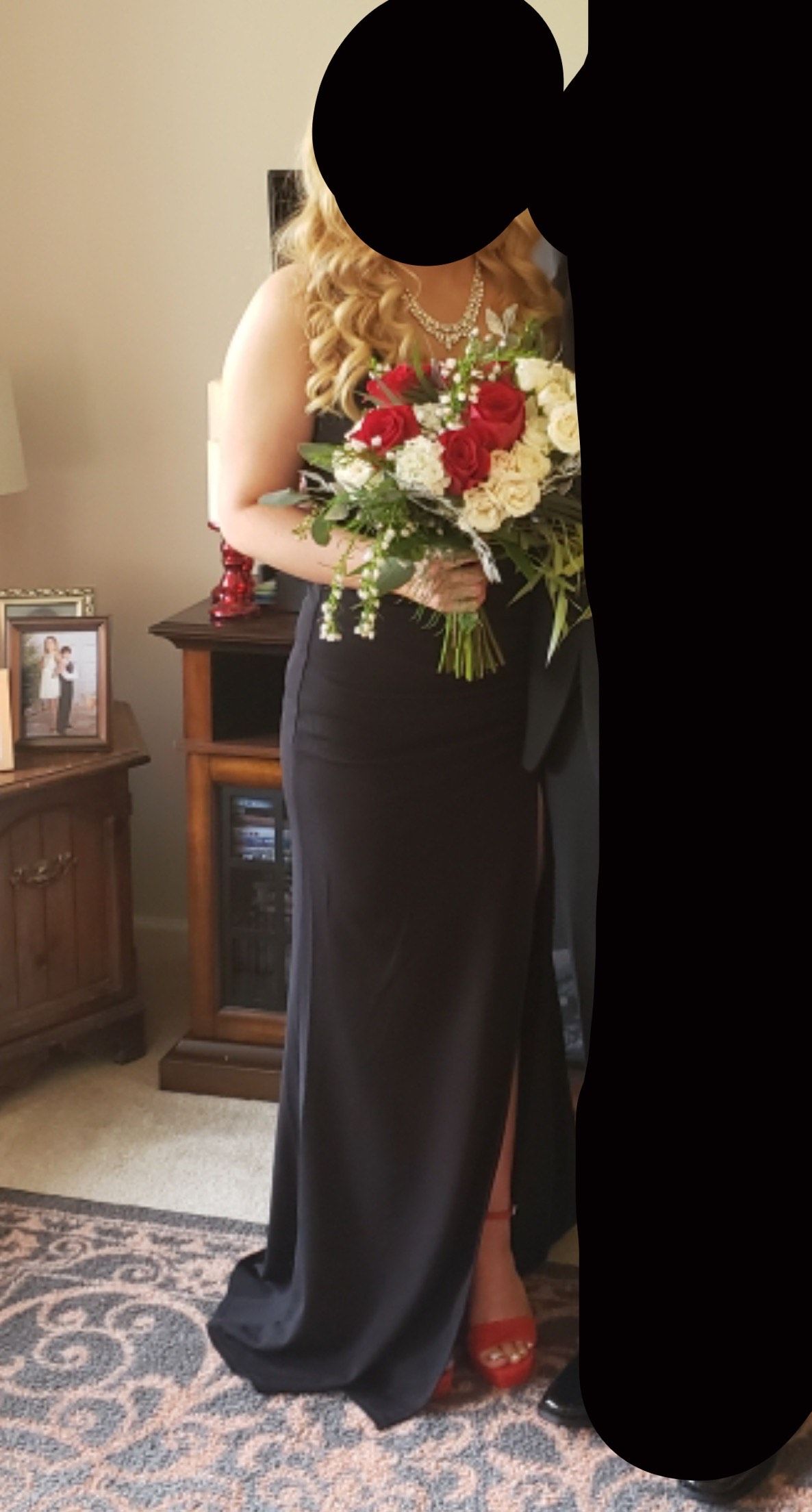 Emerald Sundae Size 2 Prom Velvet Black Side Slit Dress on Queenly