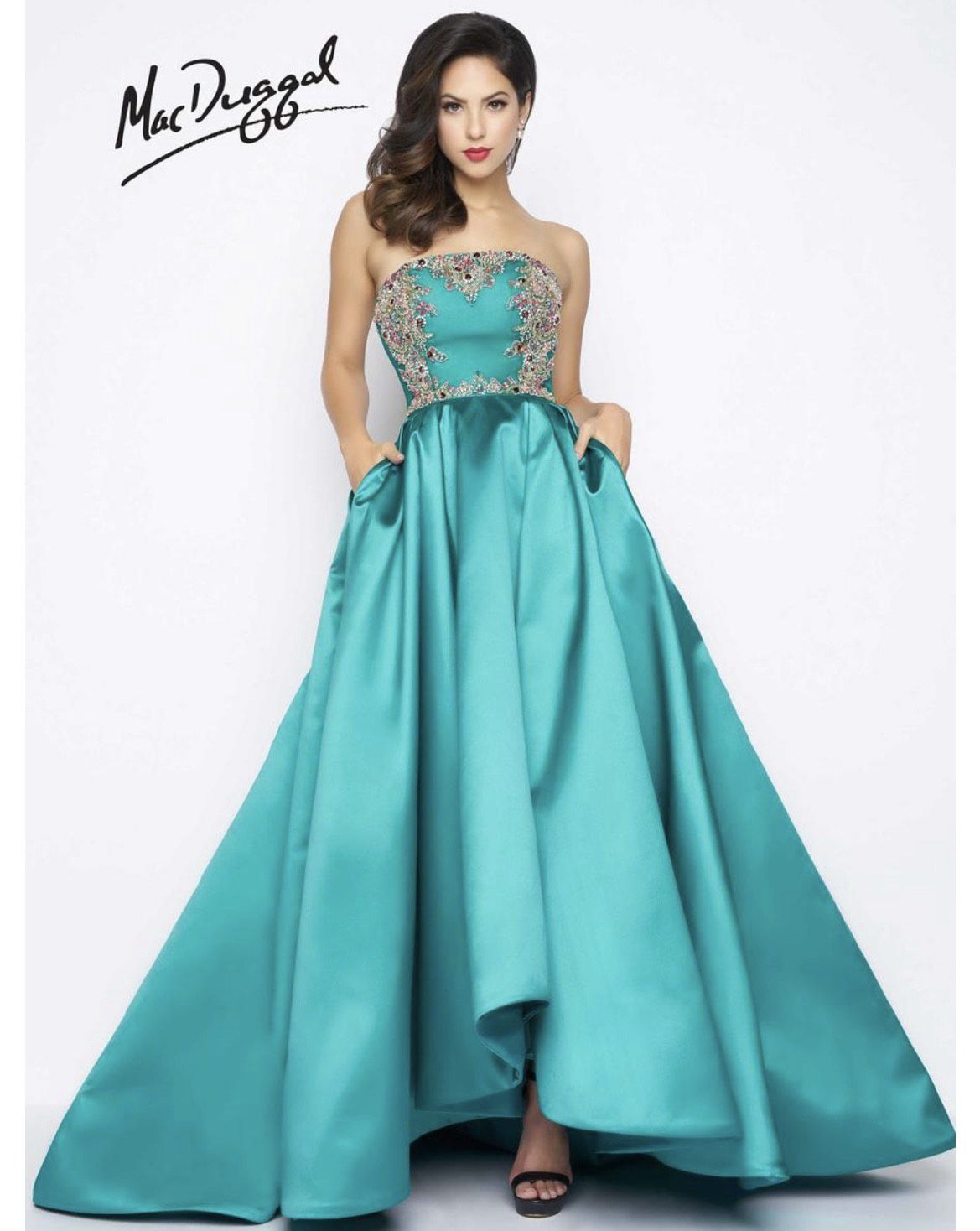 Mac Duggal Size 2 Prom Strapless Green Ball Gown on Queenly