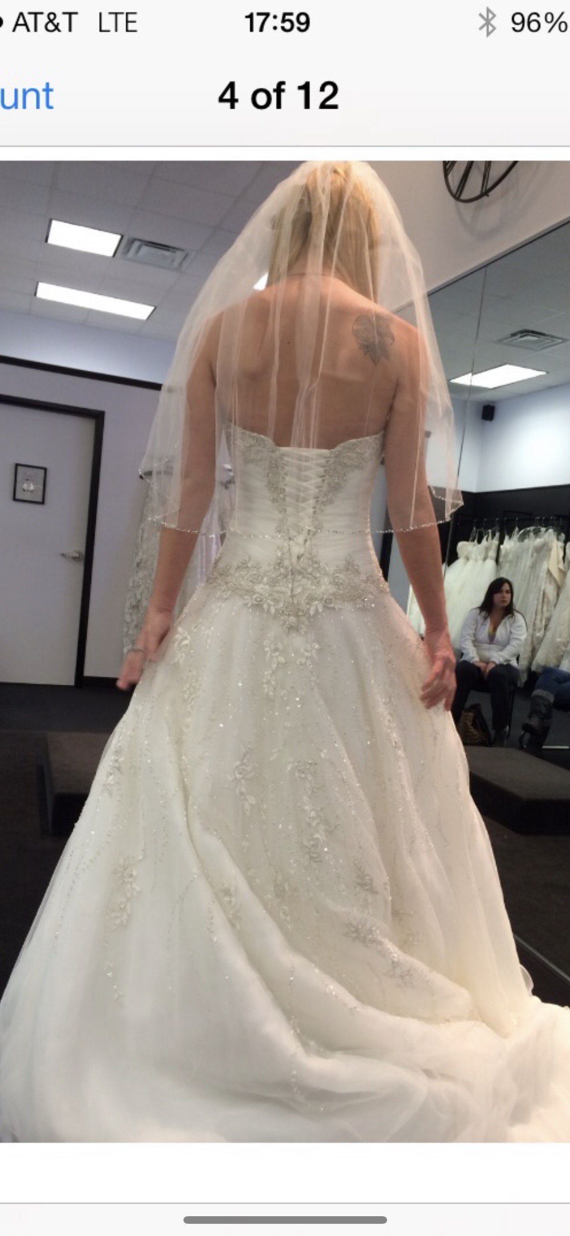 Allure Bridals Size 4 Wedding White A-line Dress on Queenly