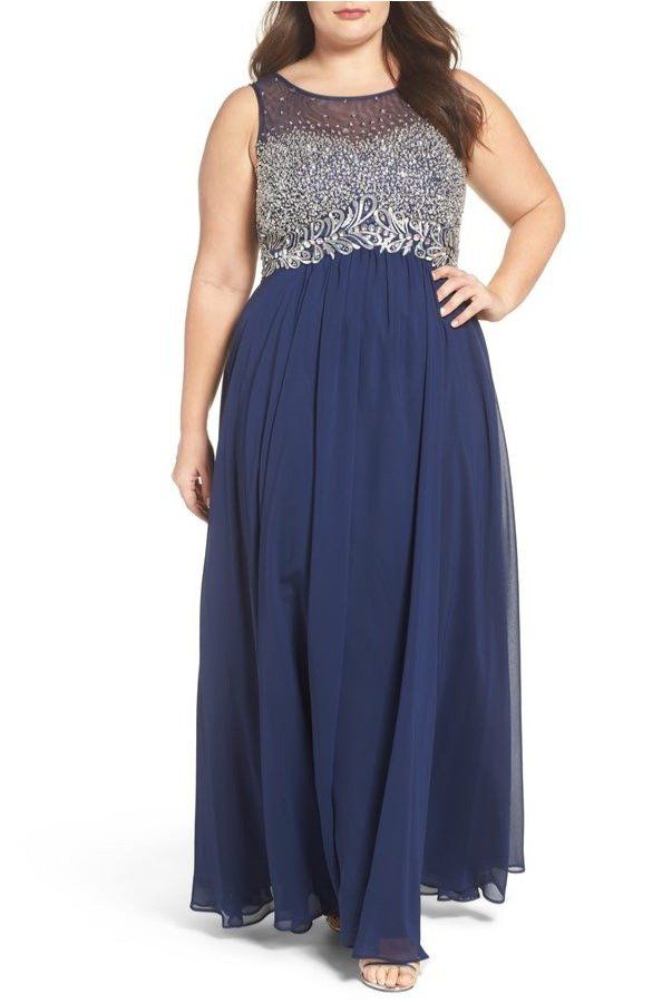 Decode  Plus Size 18 Sequined Blue A-line Dress on Queenly