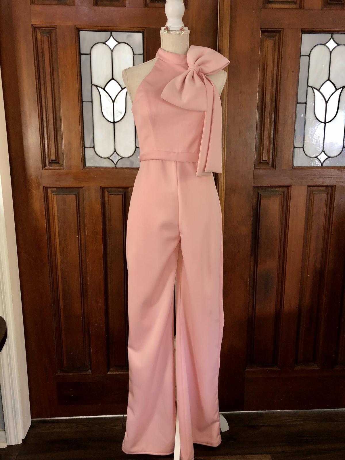 Size 4 Pink Formal Jumpsuit on Queenly