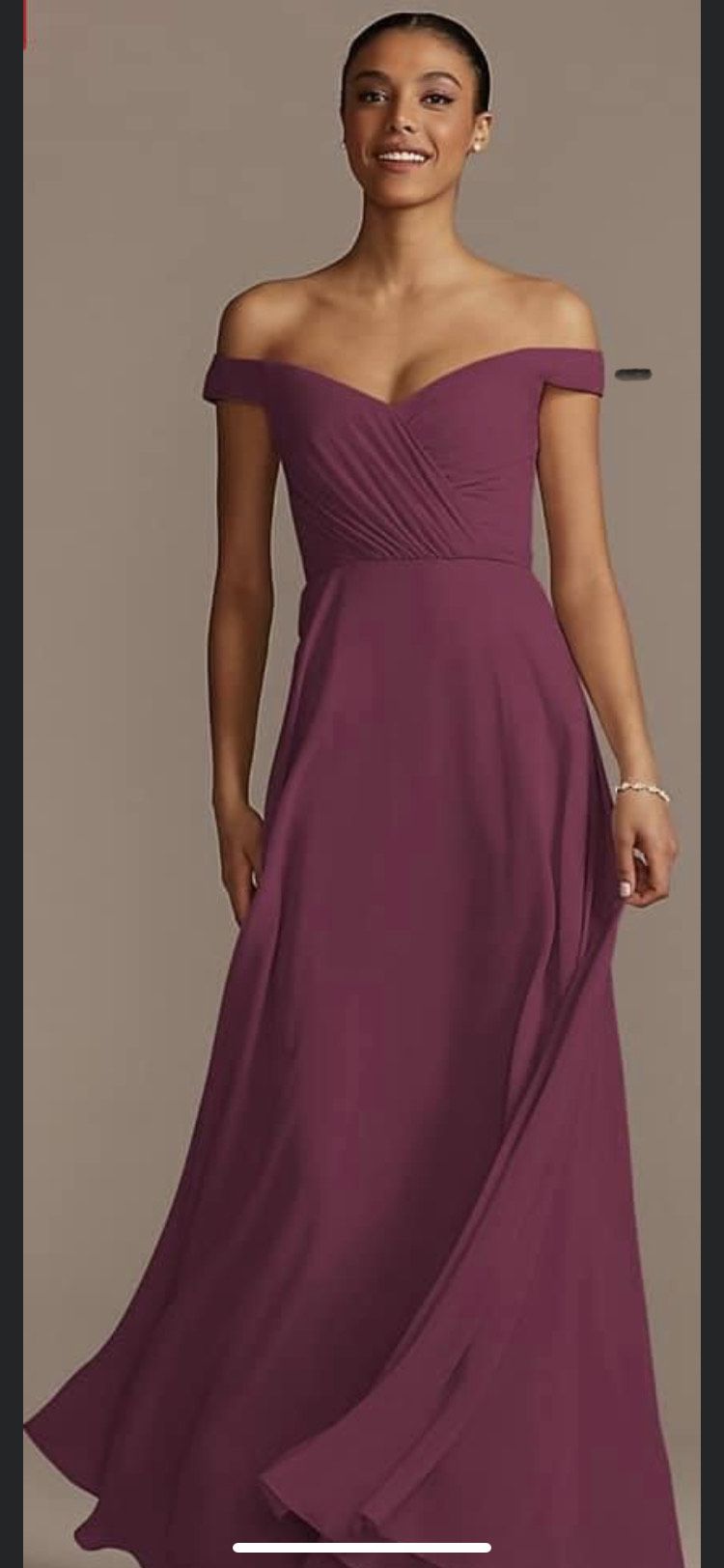 Plus Size 22 Bridesmaid Off The Shoulder Burgundy Red A-line Dress on Queenly