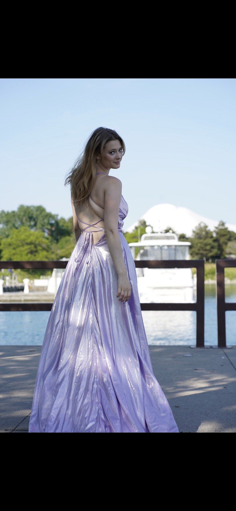 Size 6 Purple Side Slit Dress on Queenly