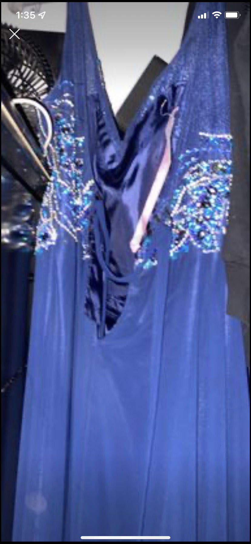 Plus Size 18 Prom Navy Blue A-line Dress on Queenly
