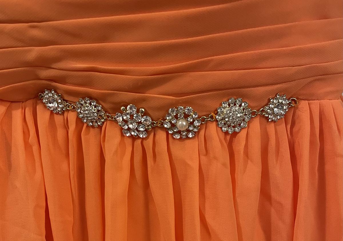 Zaxants Orange Size 0 Short Height Bridesmaid One Shoulder Straight Dress on Queenly